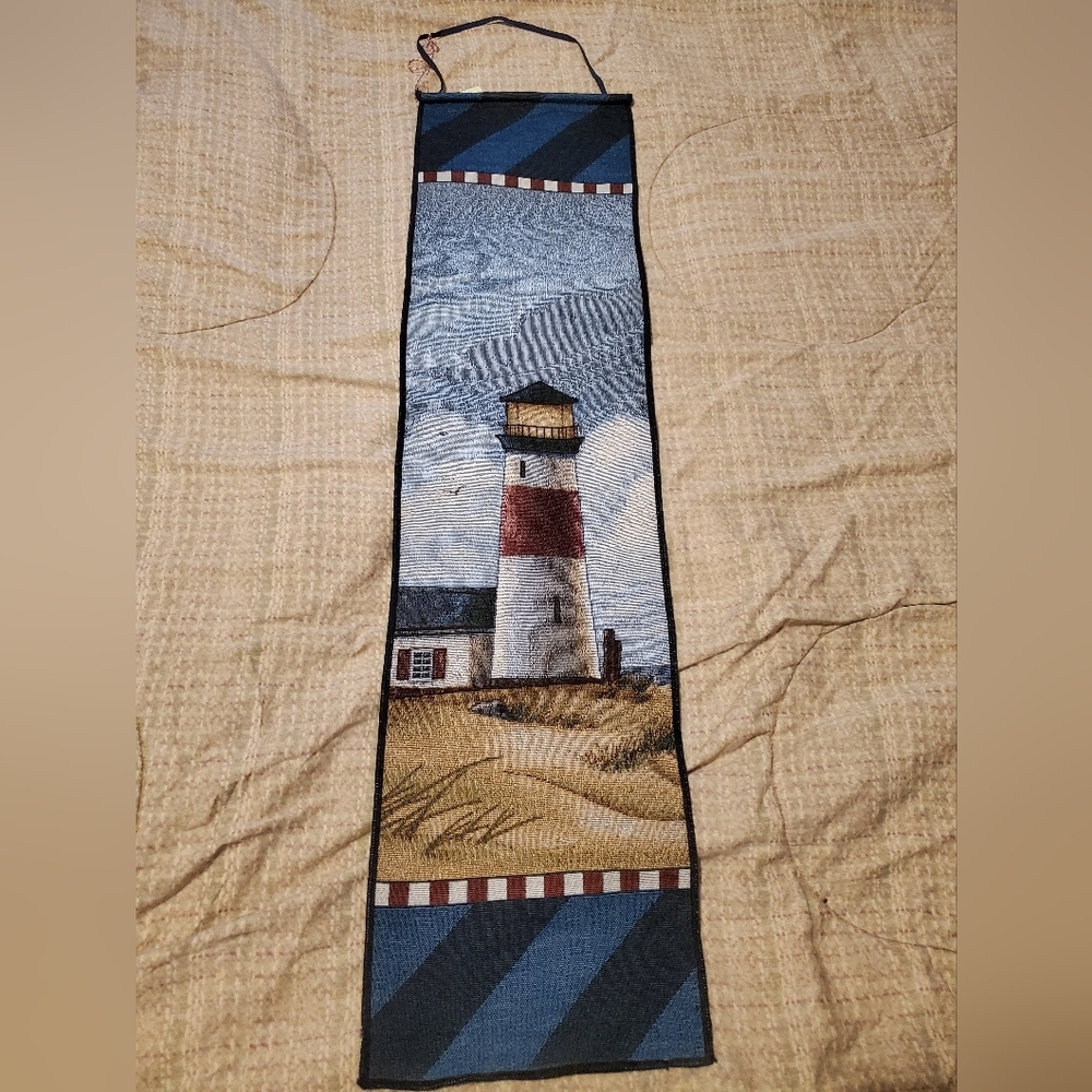 Vintage Lighthouse Hanging Beach Ocean Tapestry 9"x41” Island Cottagecore